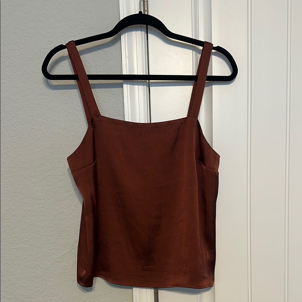 Express Rust Satin Camisole Top